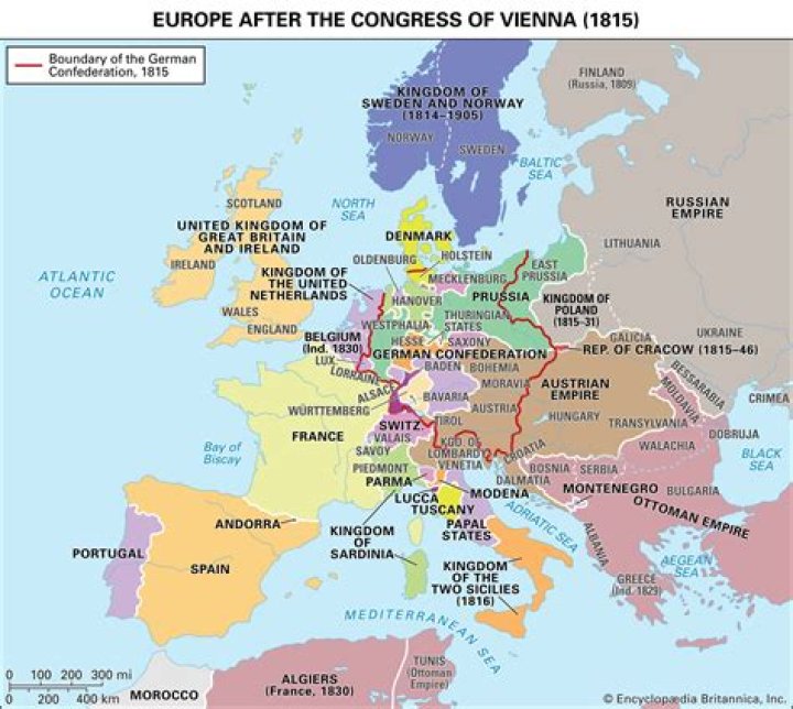 How did the Congress of Vienna in 1815 affect European countries?