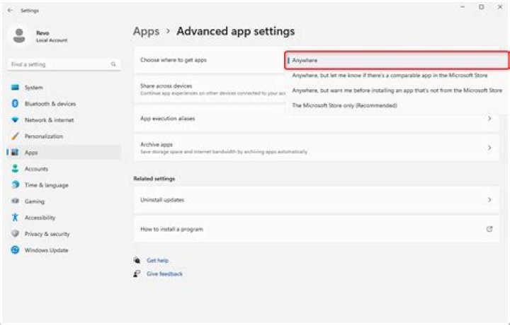 How do I allow apps to block on Windows 10?