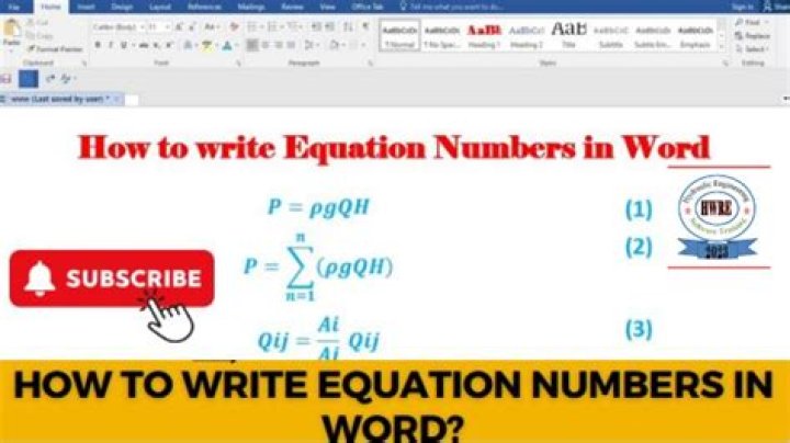 How do I number equations in Word 2013?