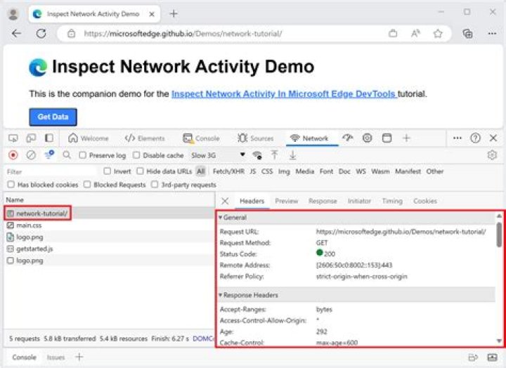 How do I view response headers in Firefox?