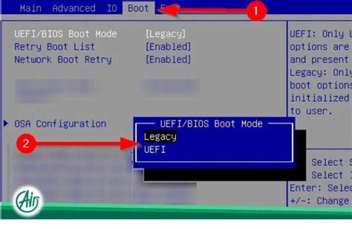 How do you change UEFI BIOS back to legacy BIOS mode?