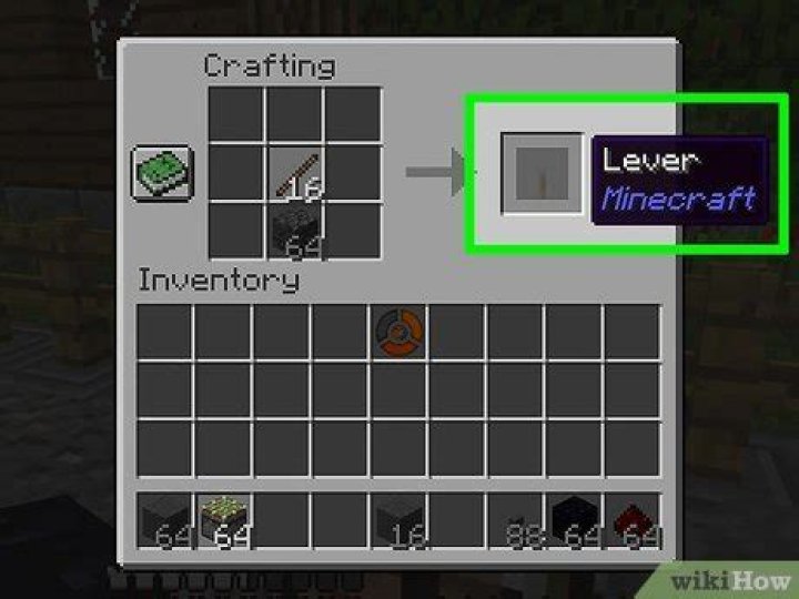 How do you craft a lever in Minecraft?