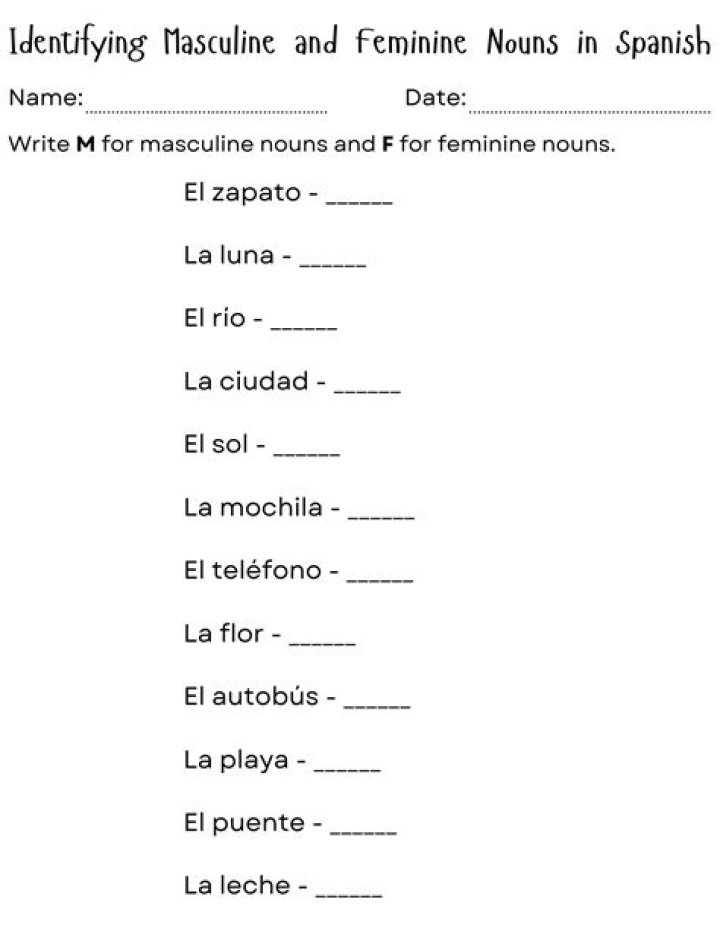 How do you know if a word is masculine or feminine in Spanish?