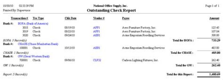 How do you record outstanding checks?