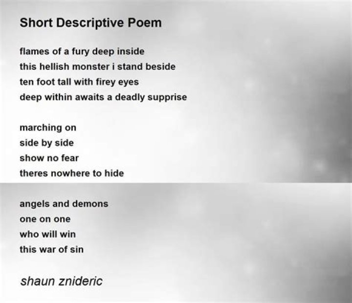 How do you write a descriptive poem?