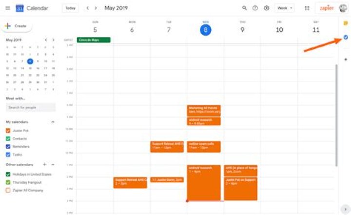 How does tasks work in Google Calendar?