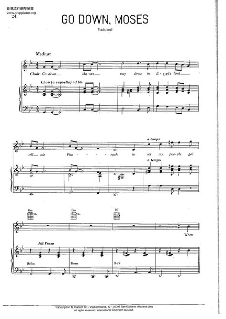 How was the song Go Down Moses used by the slaves?