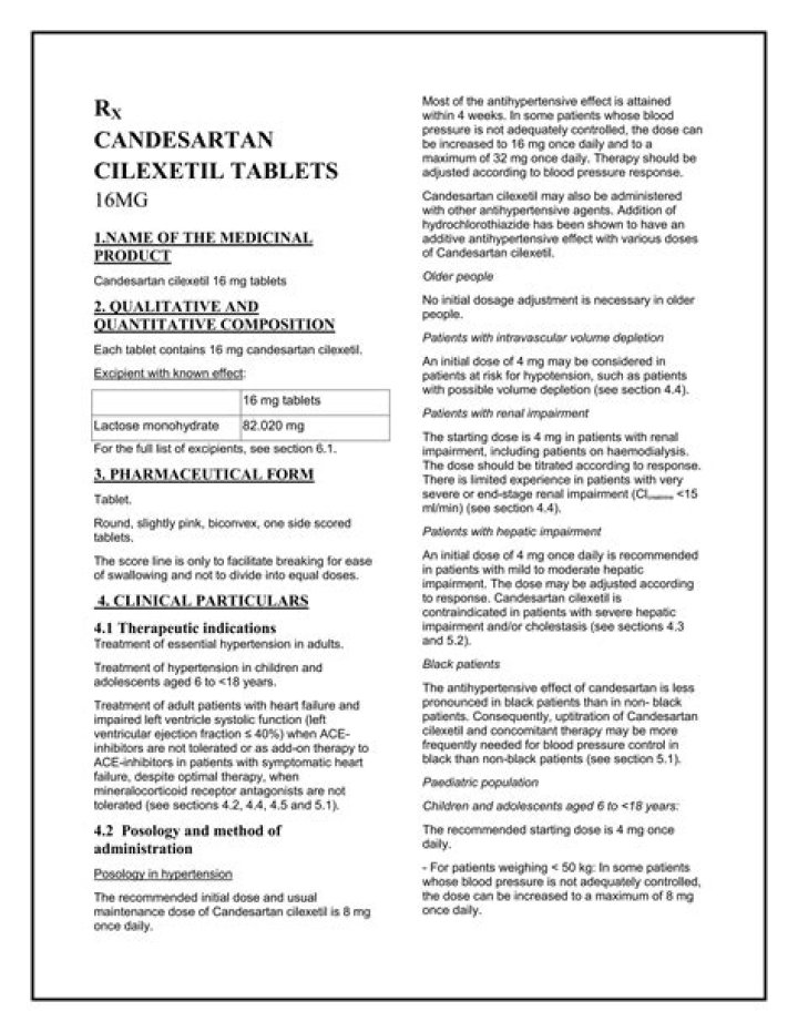 Is candesartan cilexetil a diuretic?