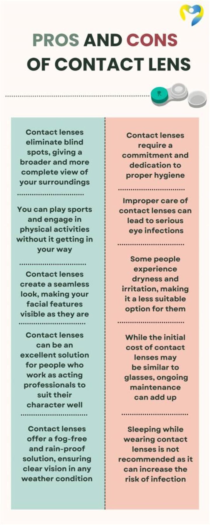 What are the advantages of using contact lenses?