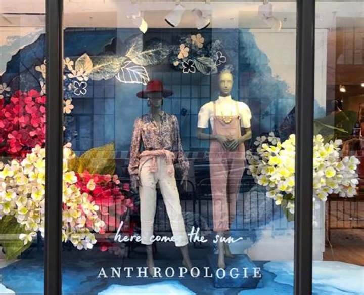 What does Anthropologie do with their window displays?