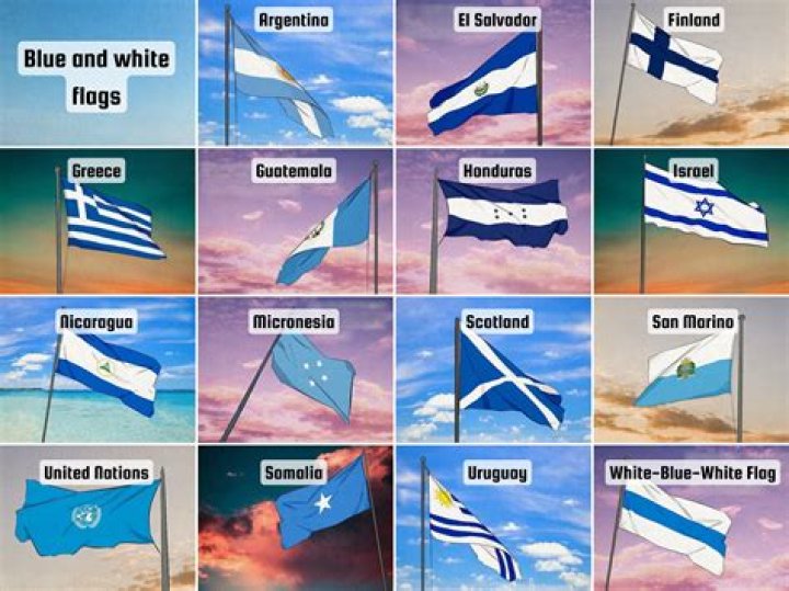 What flag has blue white stripes?
