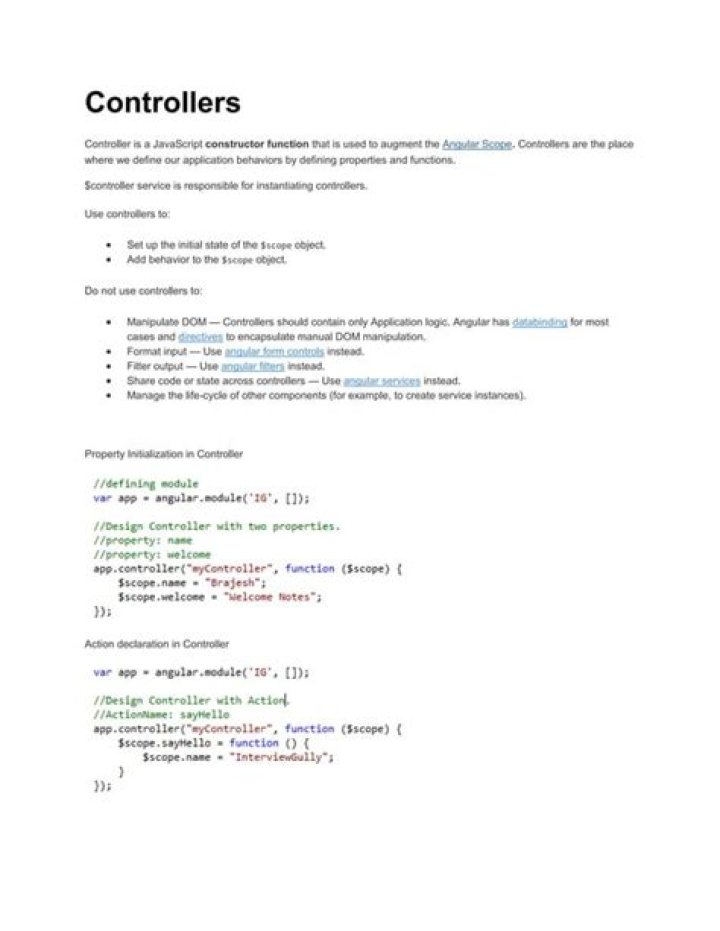 What is a controller in AngularJS?