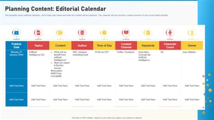 What is an editorial calendar in marketing?