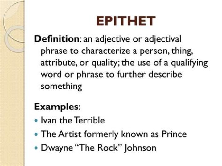 What is an epithet example?