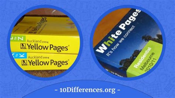 What is the difference between white pages and yellow pages?