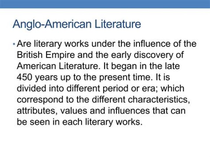 When did Anglo American literature began?