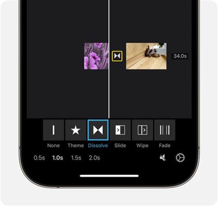 Where is the thumbnail appearance button in iMovie?