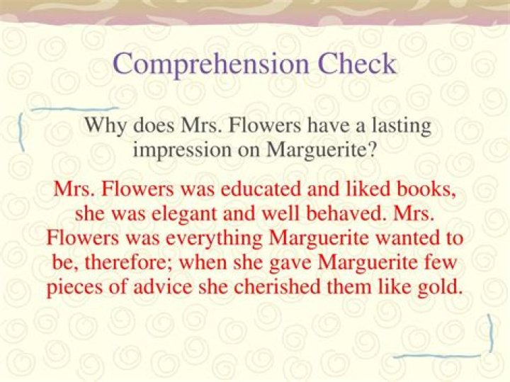 Why does Mrs Flowers want to speak to Marguerite?