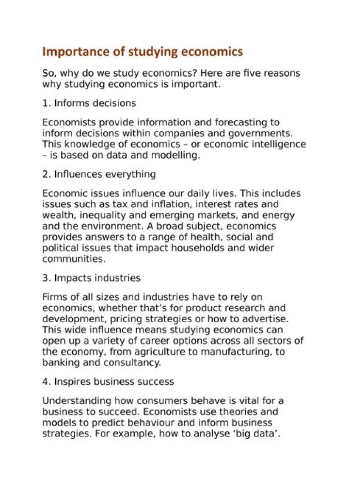 Why is it important to study economics?